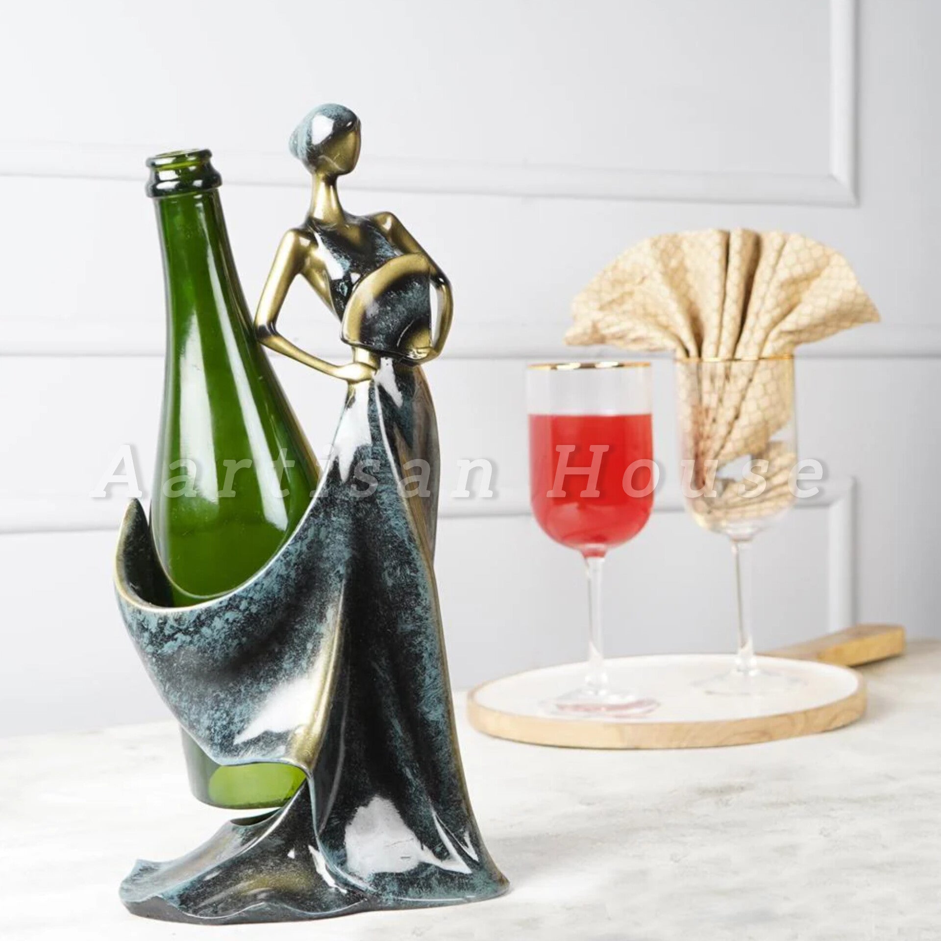 Belle Femme Antique Wine Bottle Holder