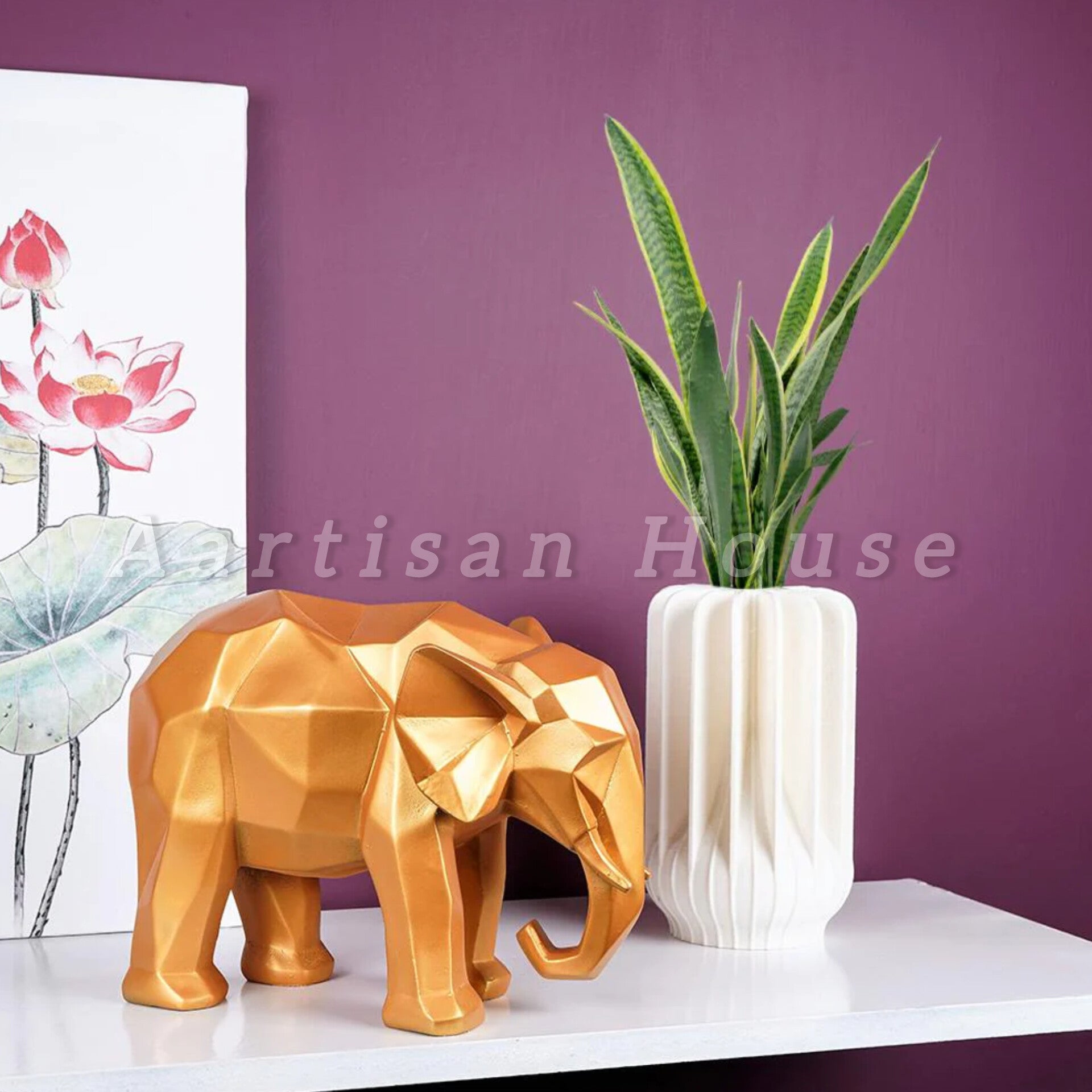 Modern Art Geometric Elephant Accent
