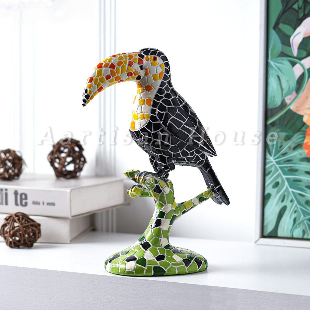 Avian Mosaic Melody: Toucan Art Decor