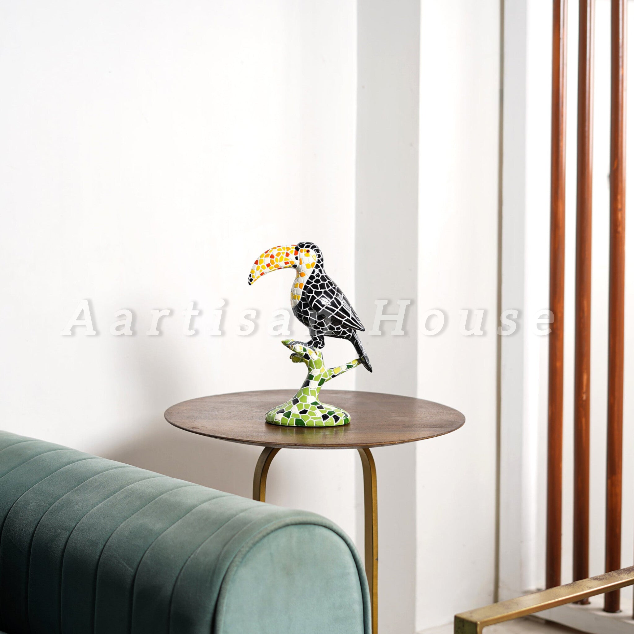 Avian Mosaic Melody: Toucan Art Decor