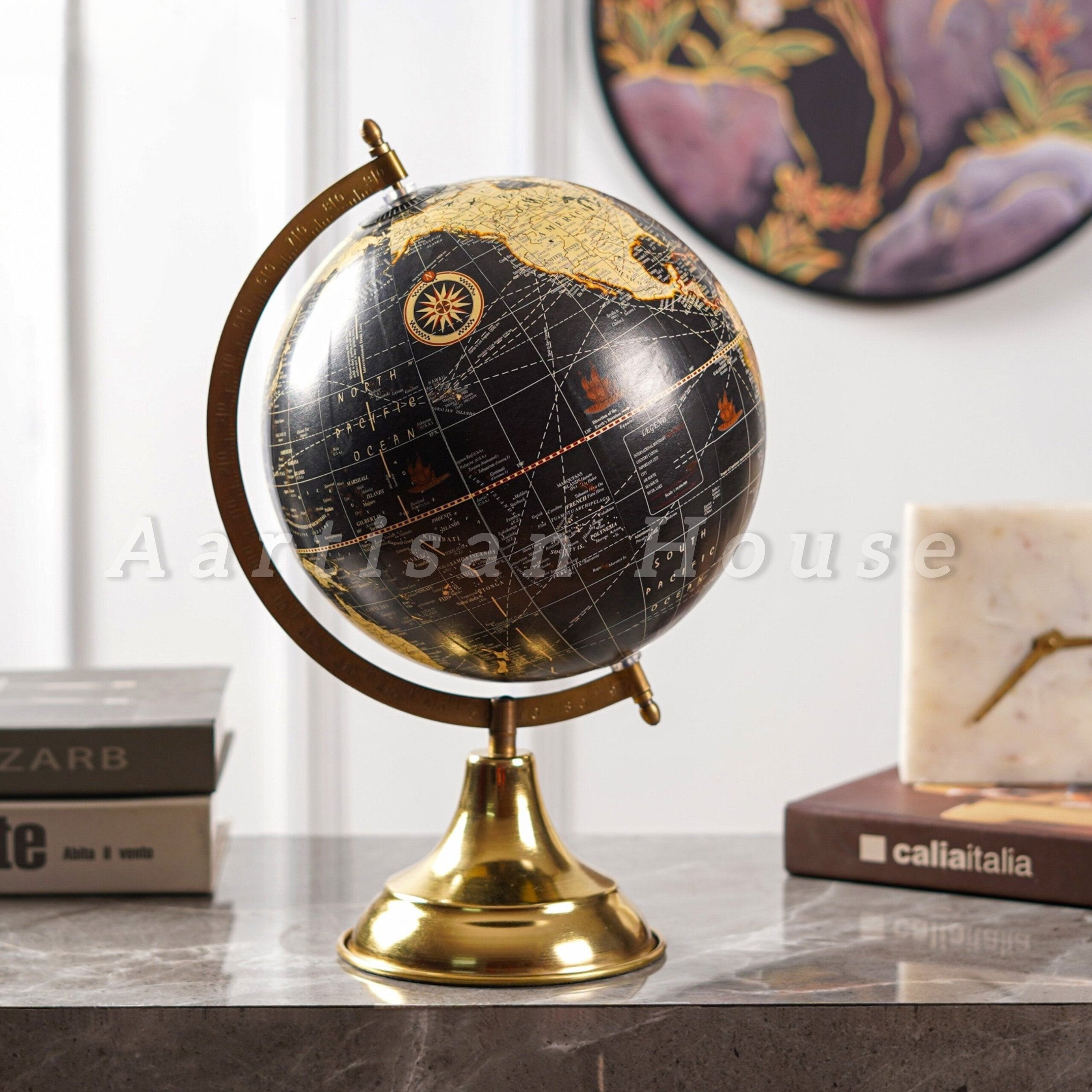 Minimal Midnight Explorer: The Elegant Black Globe