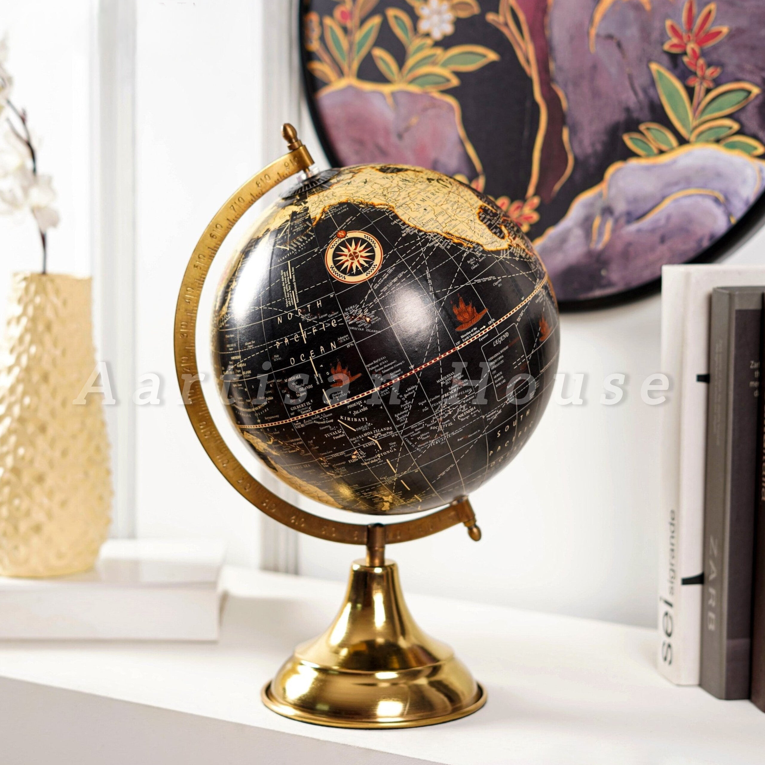 Minimal Midnight Explorer: The Elegant Black Globe