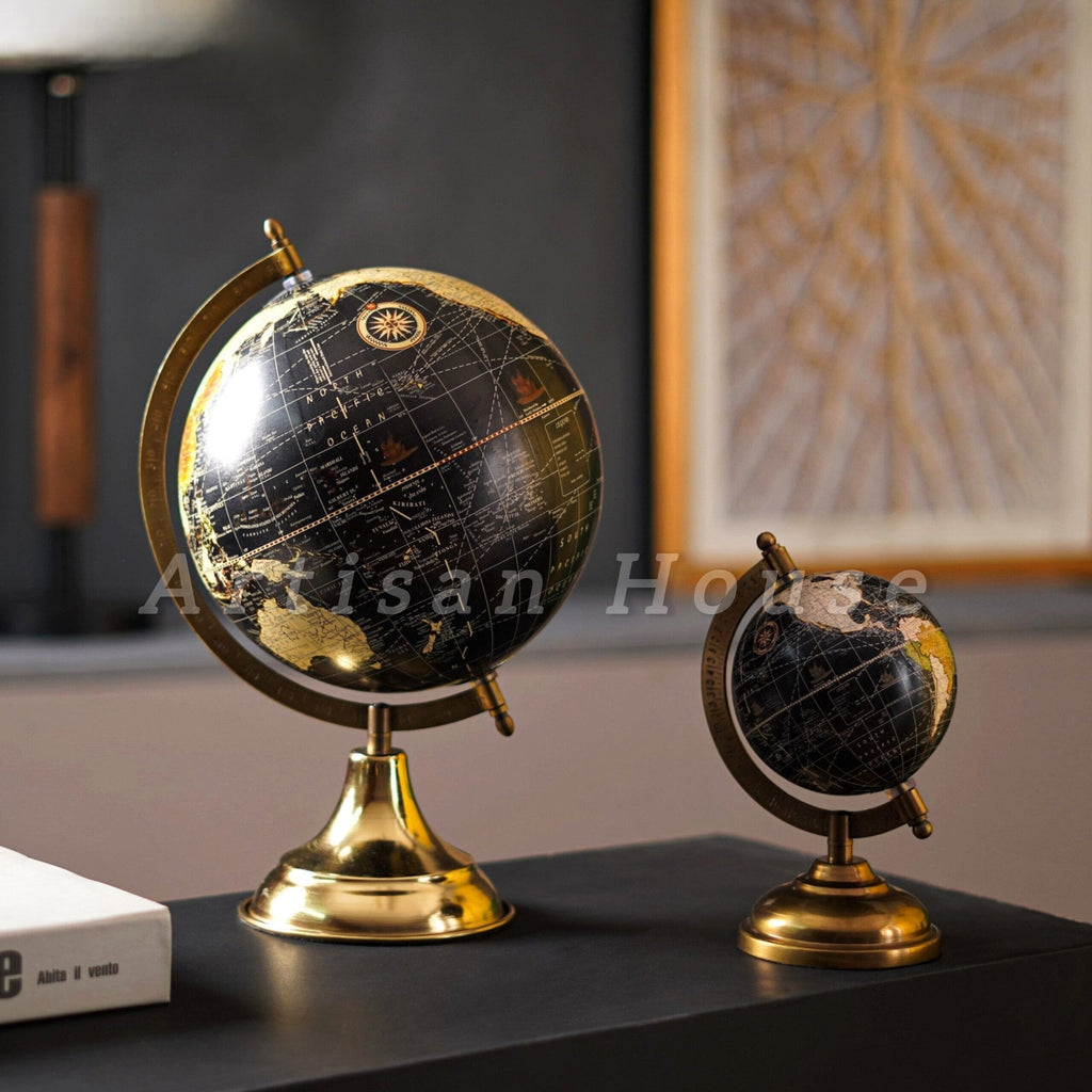 Minimal Midnight Explorer: The Elegant Black Globe