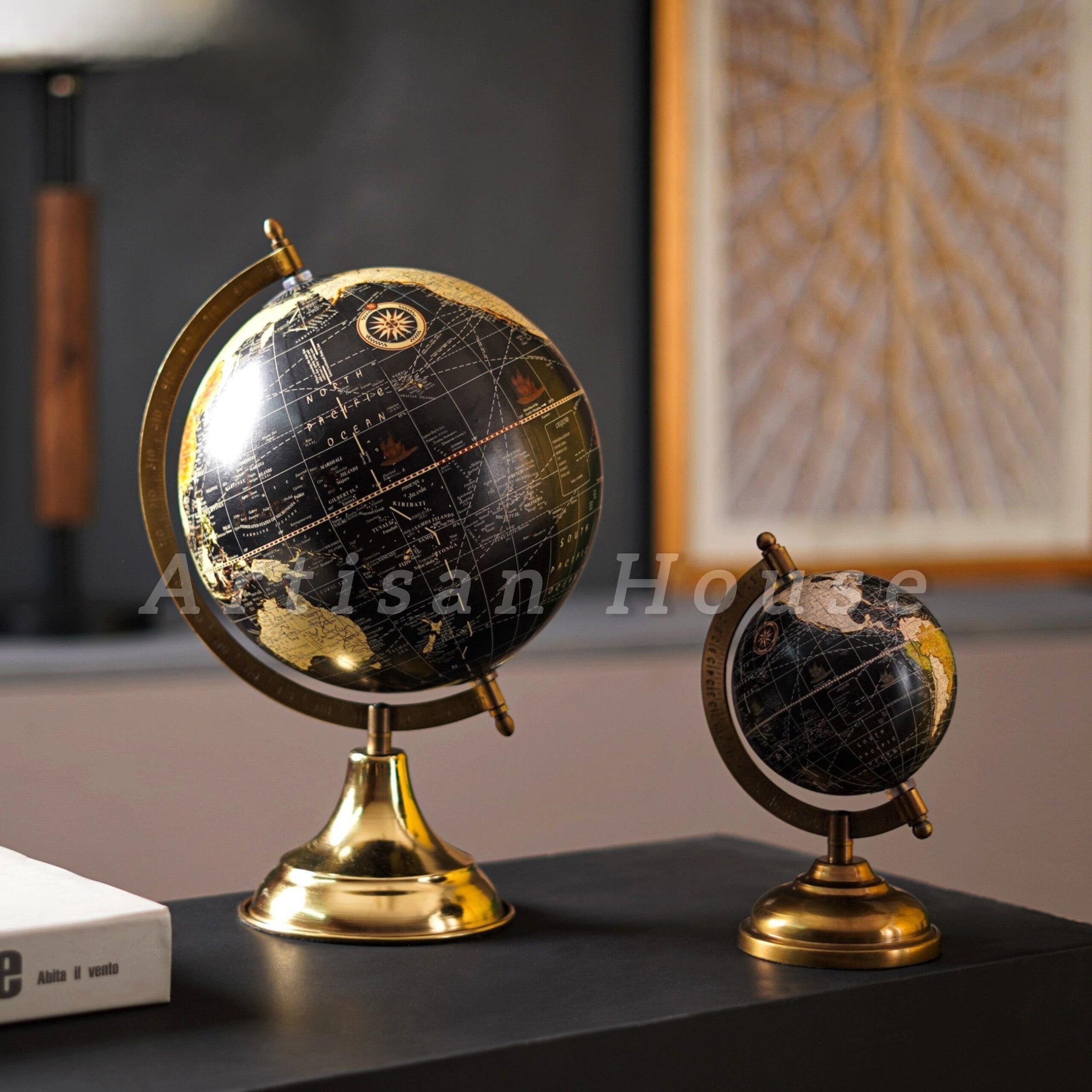 Minimal Midnight Explorer: The Elegant Black Globe