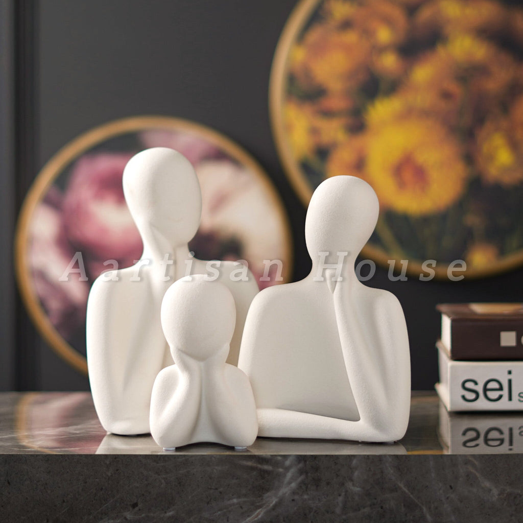 Wholeness Trio: Embracing Family Sculpture (Set of 3)