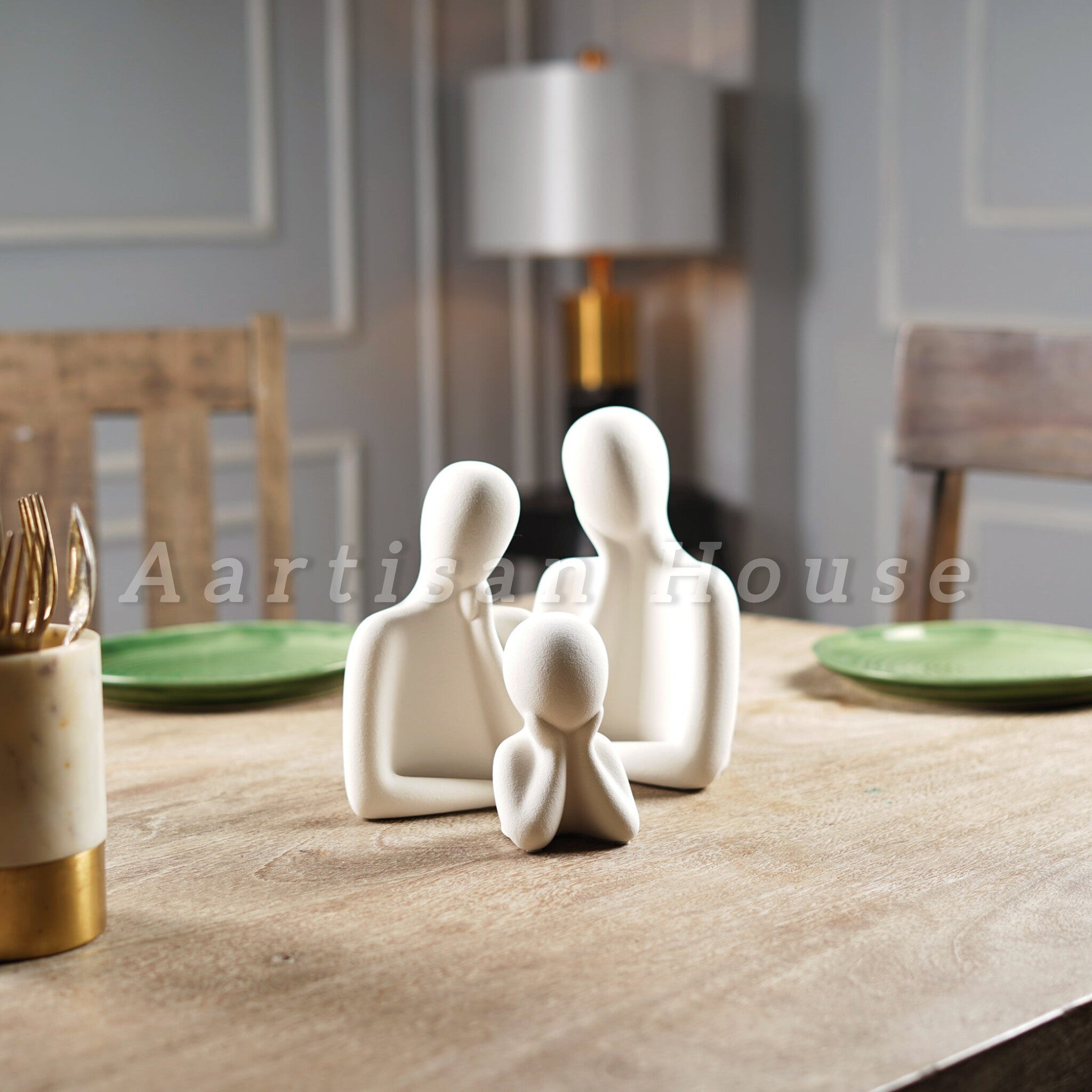 Wholeness Trio: Embracing Family Sculpture (Set of 3)