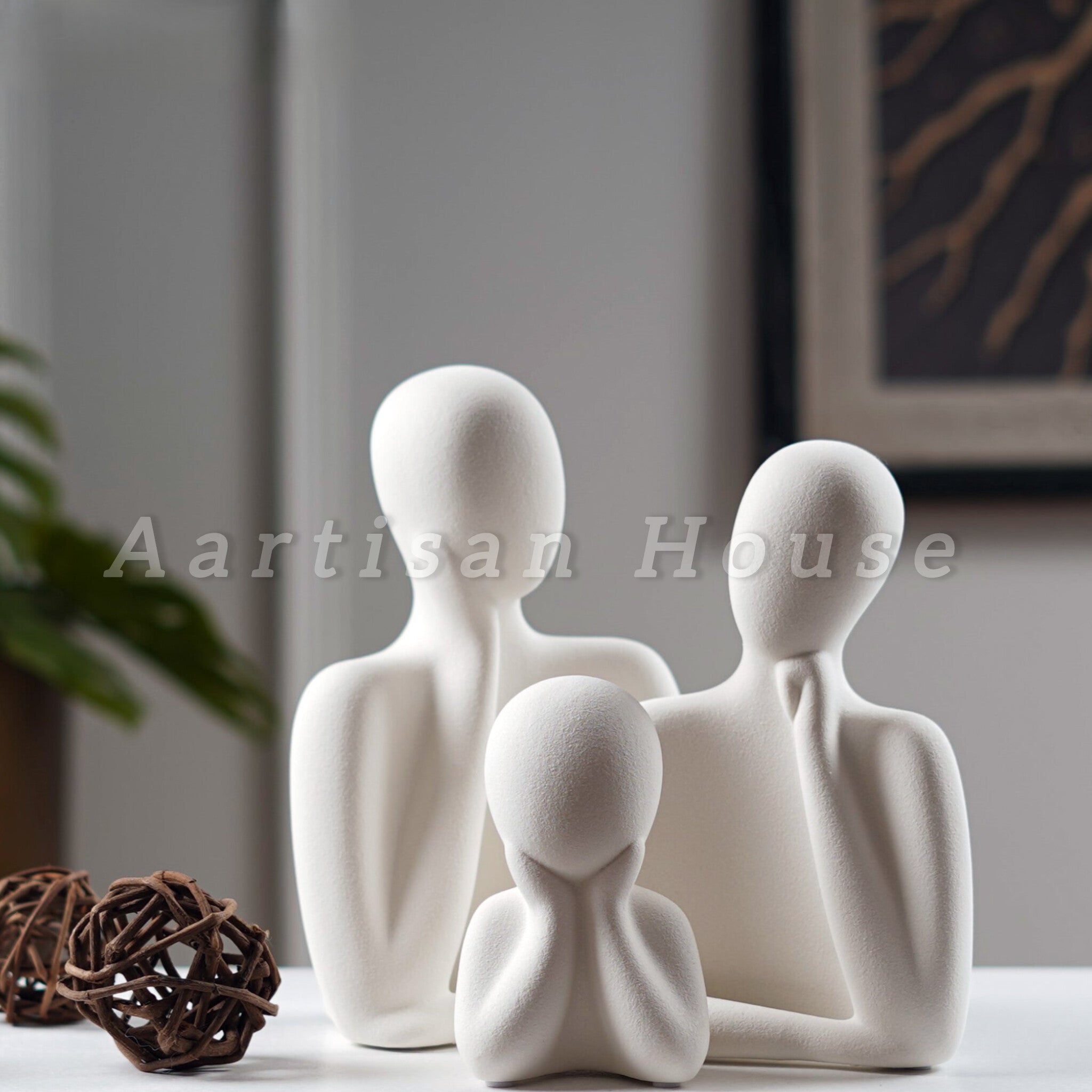 Wholeness Trio: Embracing Family Sculpture (Set of 3)