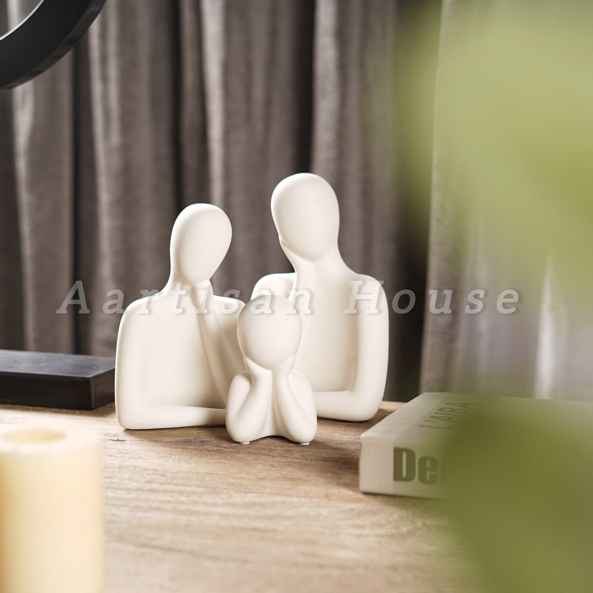 Wholeness Trio: Embracing Family Sculpture (Set of 3)