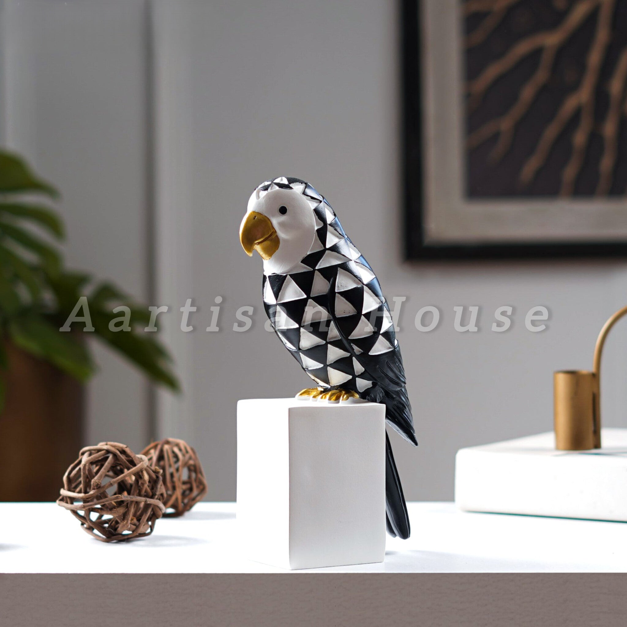 Cockatoo Symphony: Geometric Resin Beauty