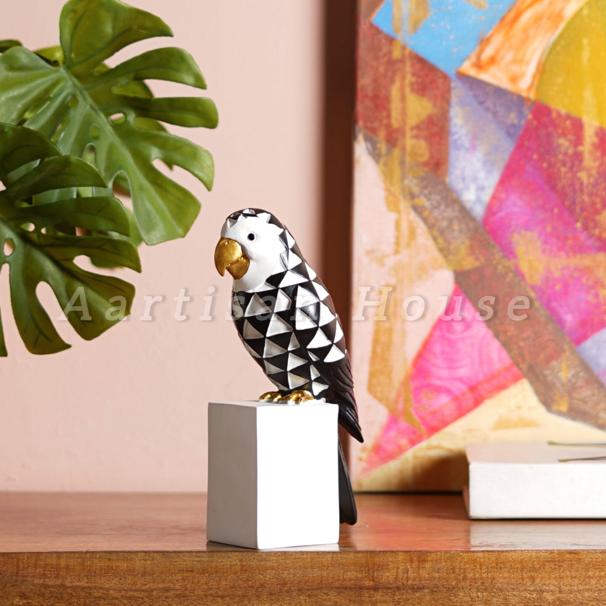 Cockatoo Symphony: Geometric Resin Beauty
