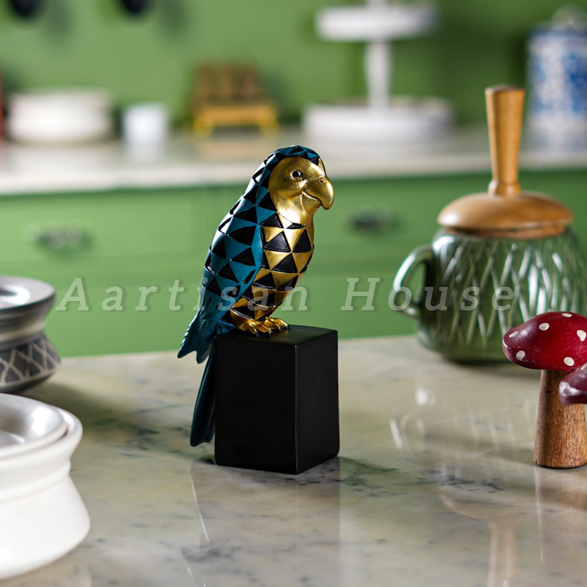 Cockatoo Symphony: Geometric Resin Beauty