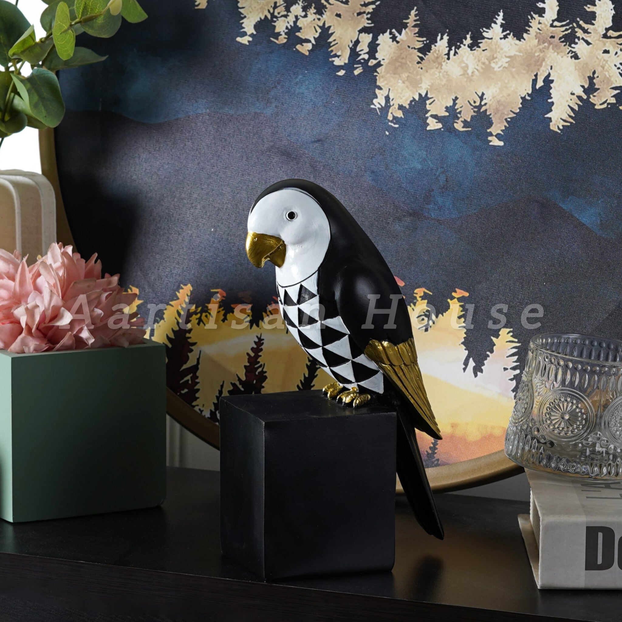 Cockatoo Symphony: Geometric Resin Beauty