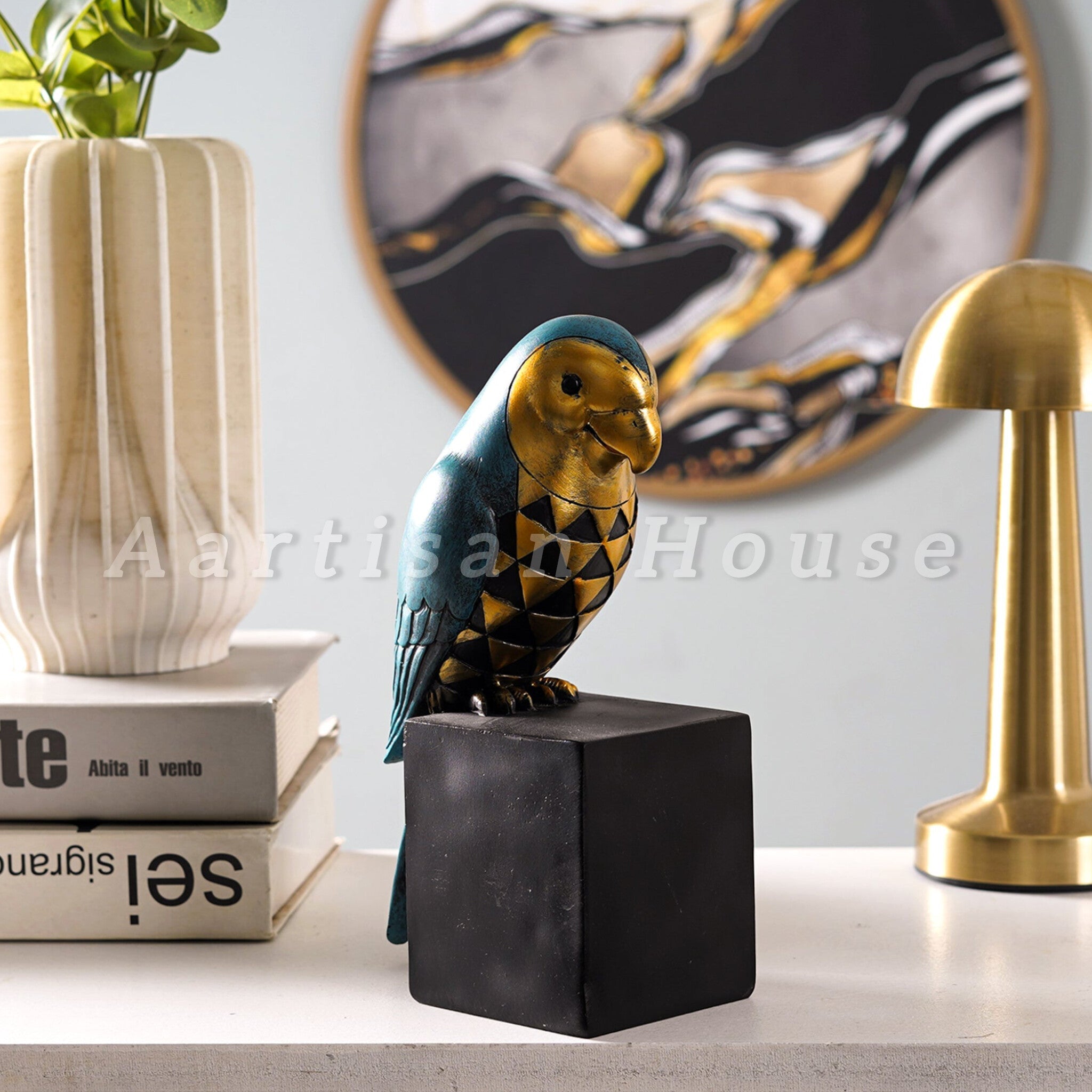 Cockatoo Symphony: Geometric Resin Beauty