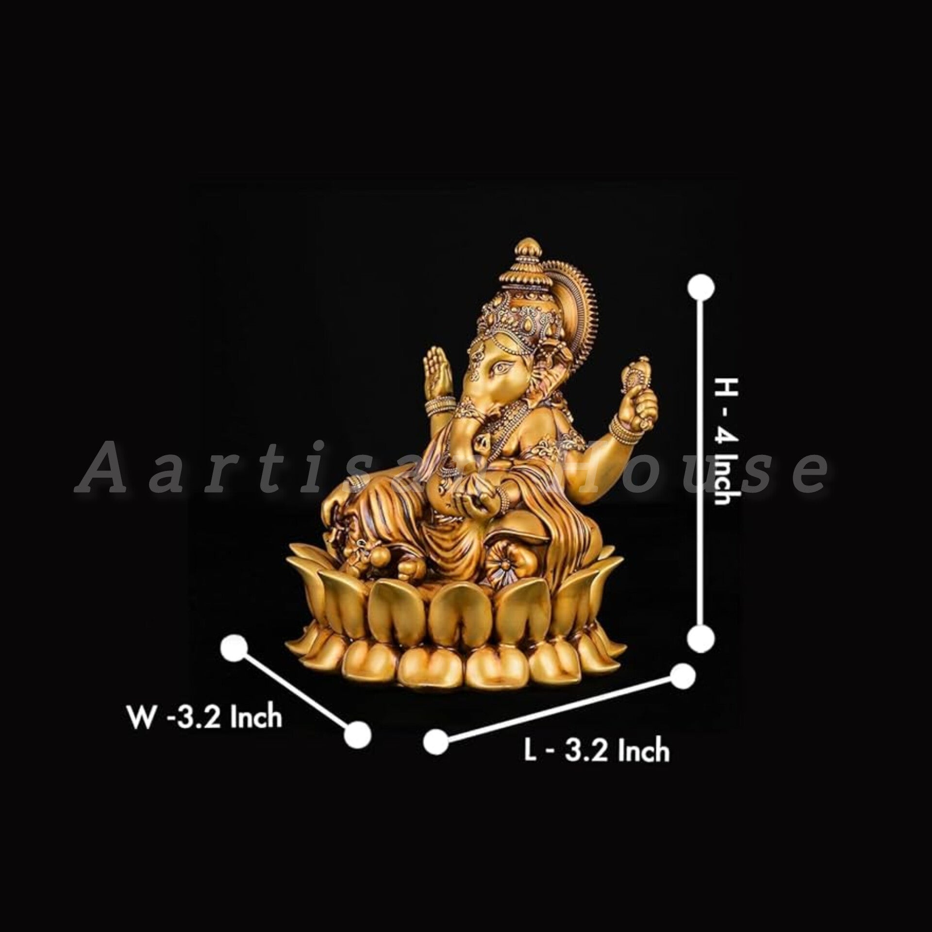 Dhanlaxmi Ganpati Bappa (Lotus) Car Dashboard